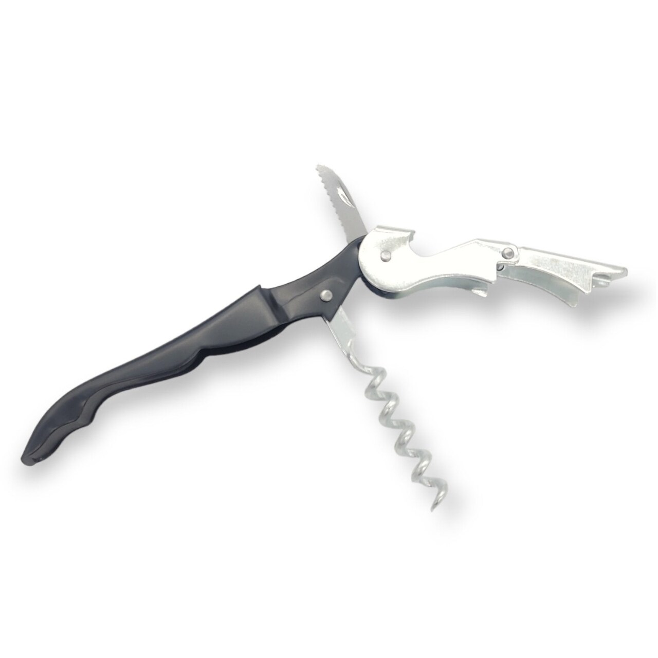 Waiter's Corkscrew Wine Bottle Opener - Built In Cork Remover, Bottle Cap Opener & Foil Cutter